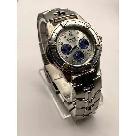 Eddie Bauer Men's Quartz Watch 39mm - New Battery - LG 3 Eye - Multifunction - Picture 4 of 9